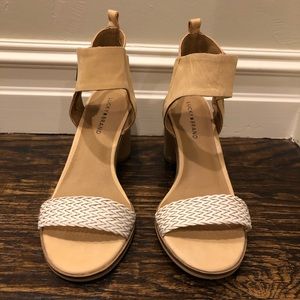 Lucky Brand Tan and Cream Sandals